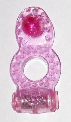 Pink flexible vibrating cock ring